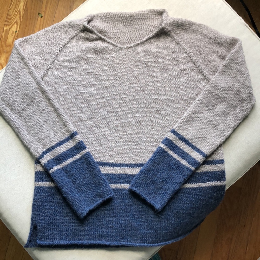 Hand knit cosy heathered alpaca sweater size medium